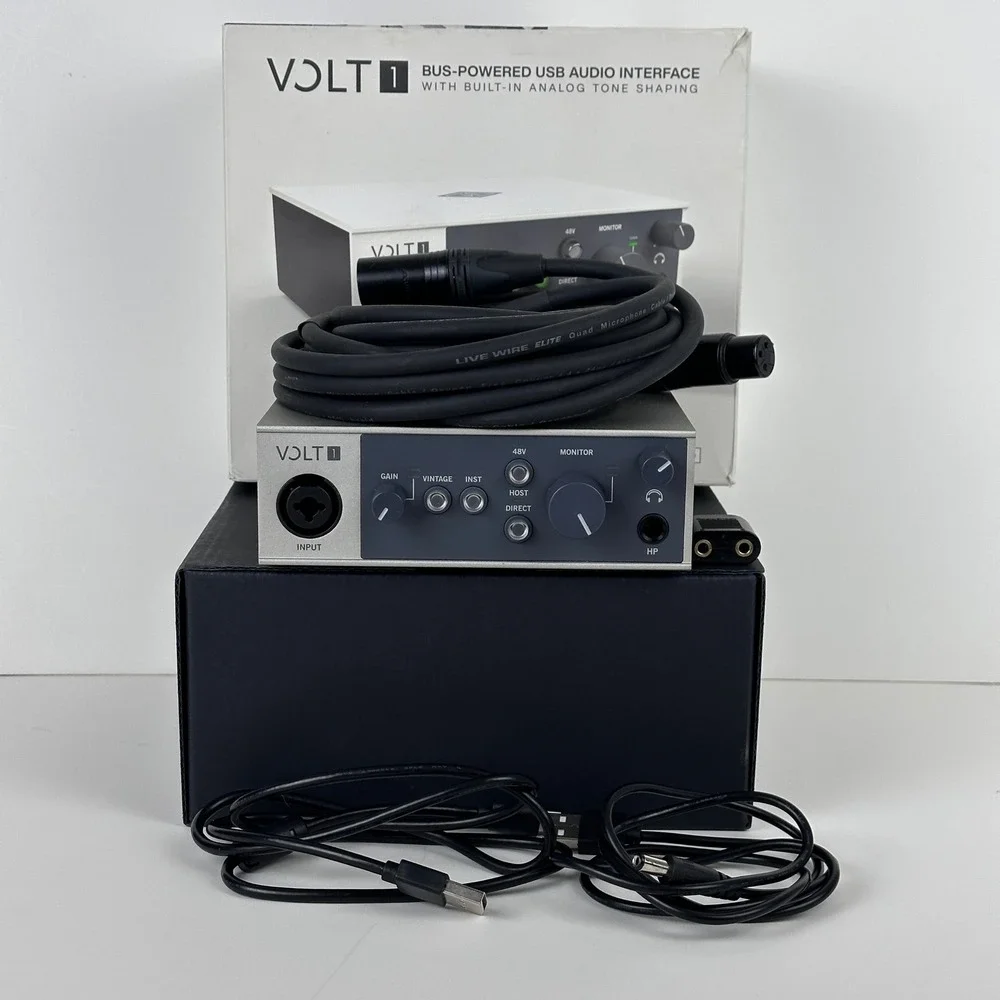 Universal Audio Volt 1 USB Audio Interface Vintage Preamp Mode MIDI XLR Cable